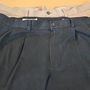 Nordstrom Men's Wrinkle Free Smartcare  Pleated 42W X 32L Trousers Tan Or Blue